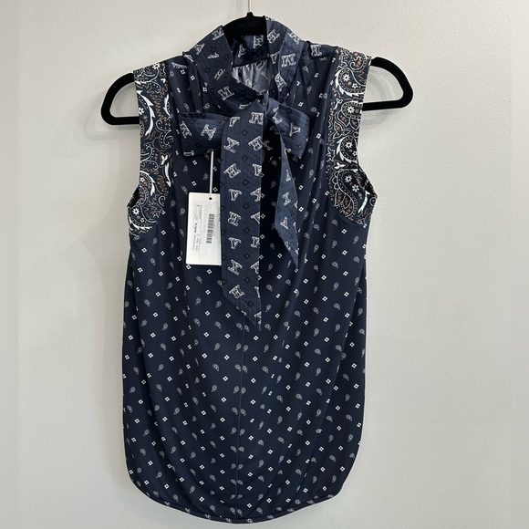 MaxMara Silk and jersey top Navy - Picture 11 of 11